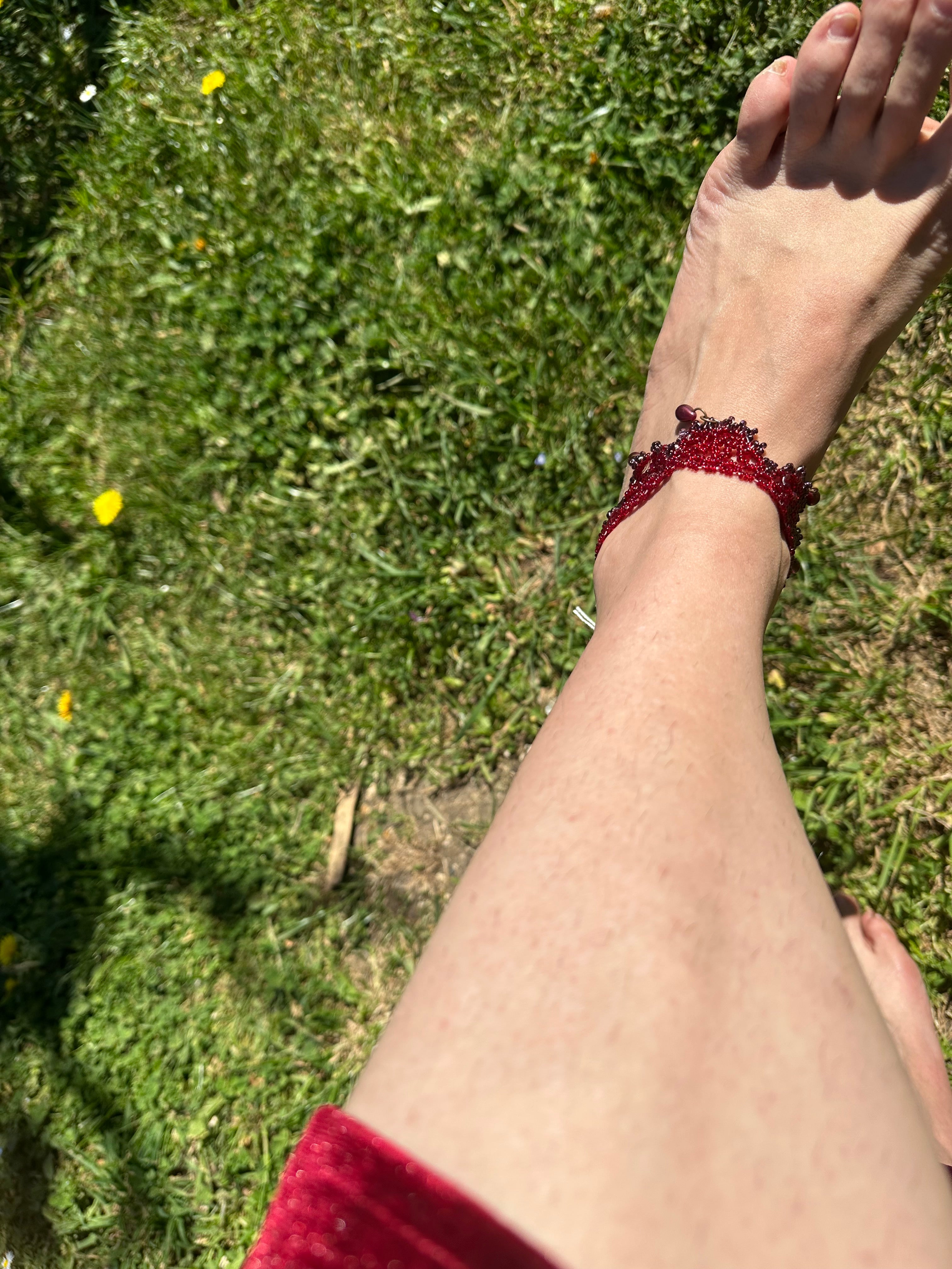Chevillere rouge en verre