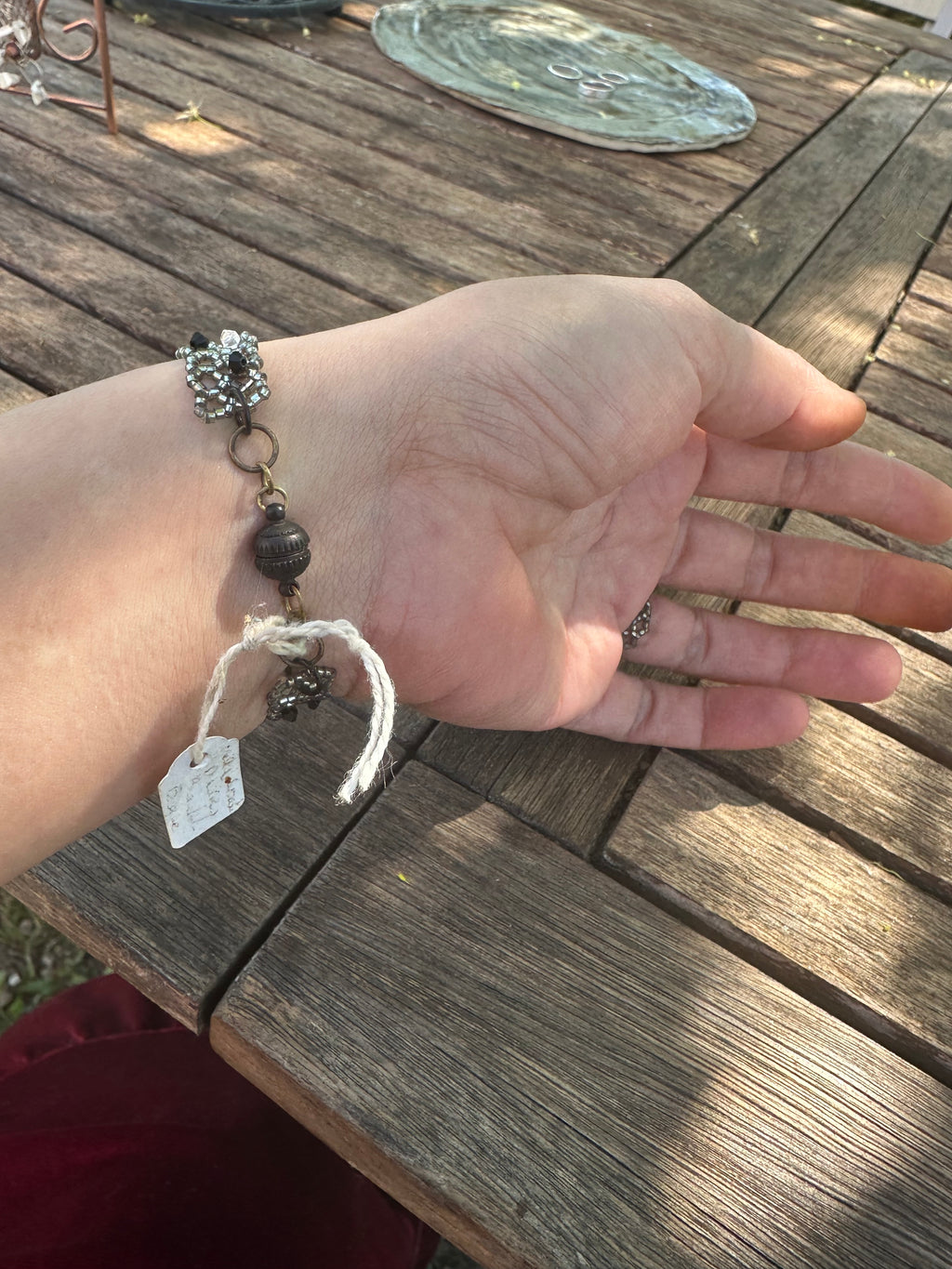 Bracelet bague gris argenté