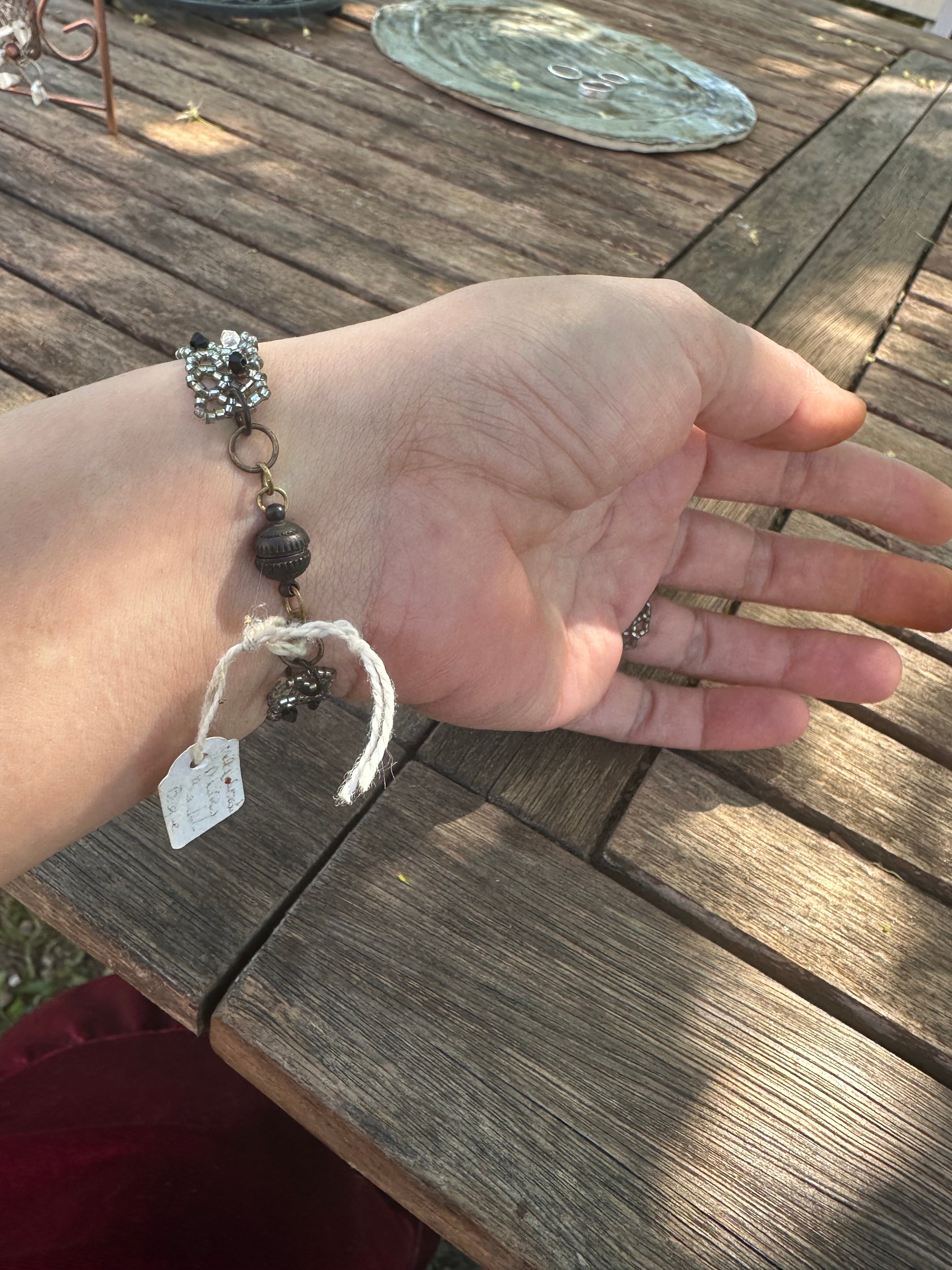 Bracelet bague gris argenté